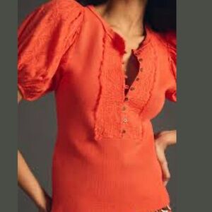 Pilcro by Anthropologie puff-sleeved shirt